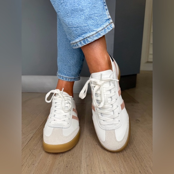 Gola Shoes - Gola Women’s Viper Leather Sneakers, Sz.6, White, Cameo, Dark Brown, Gum